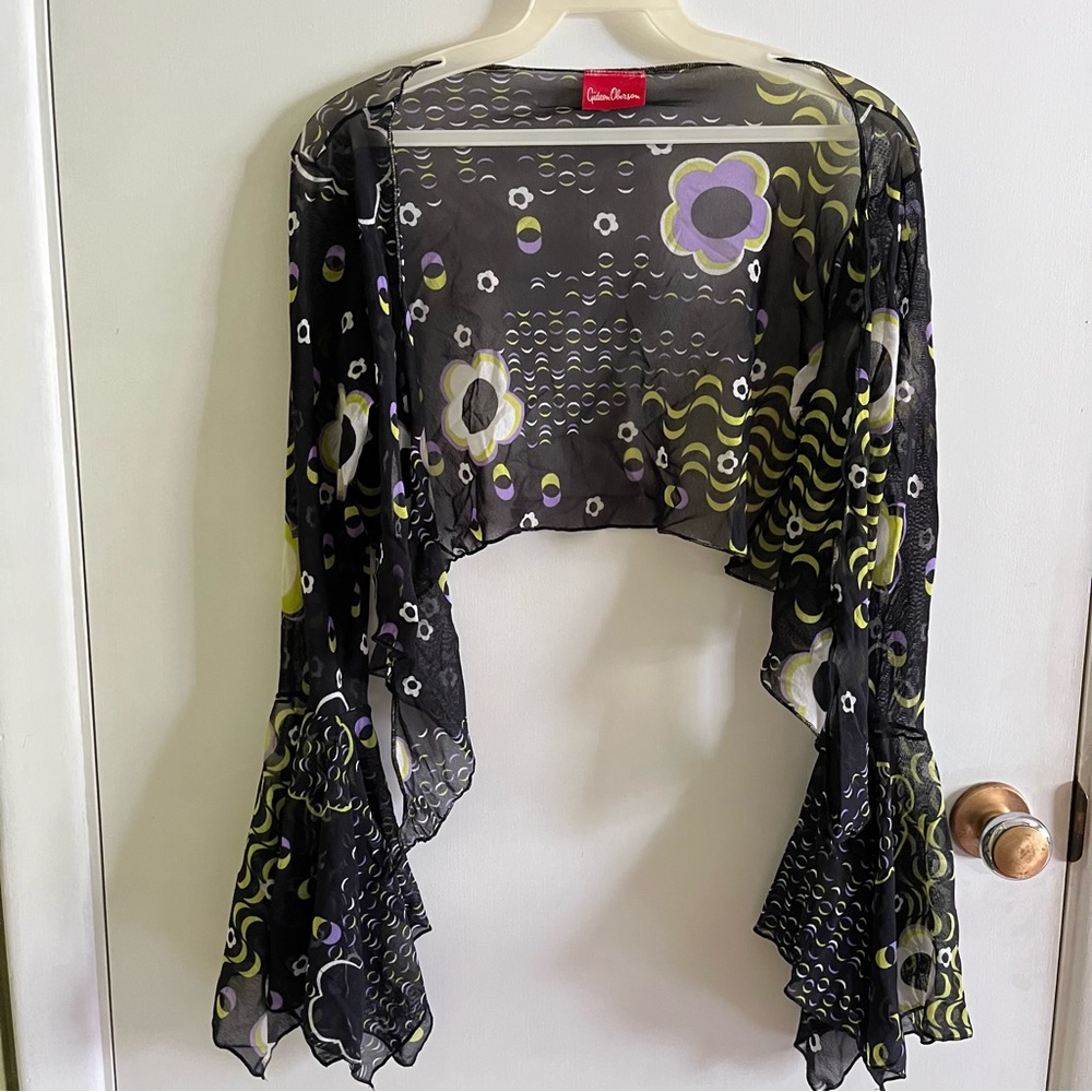 Gideon Oberson Flare Sleeve tie front shirt / swim cover up